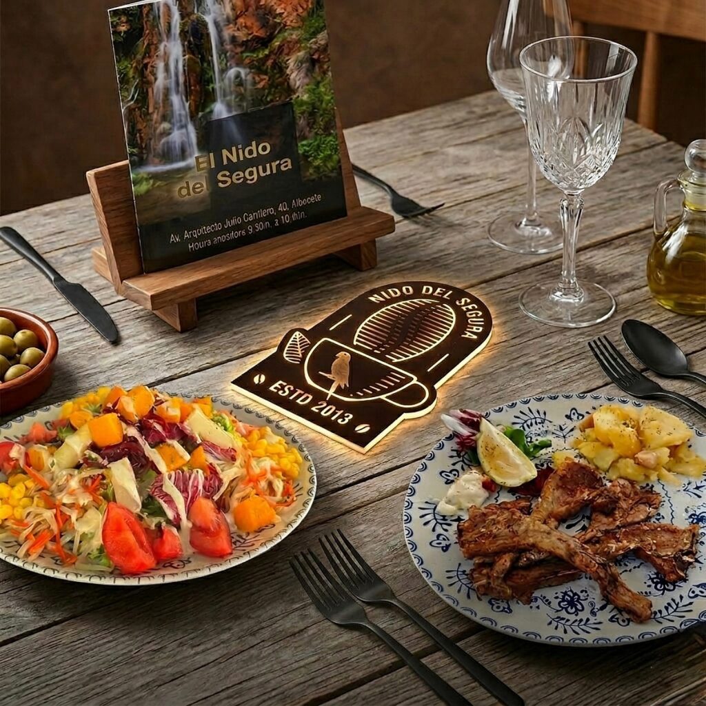 Selección de carnes y ensaladas tradicionales del Restaurante El Nido del Segura en Albacete.